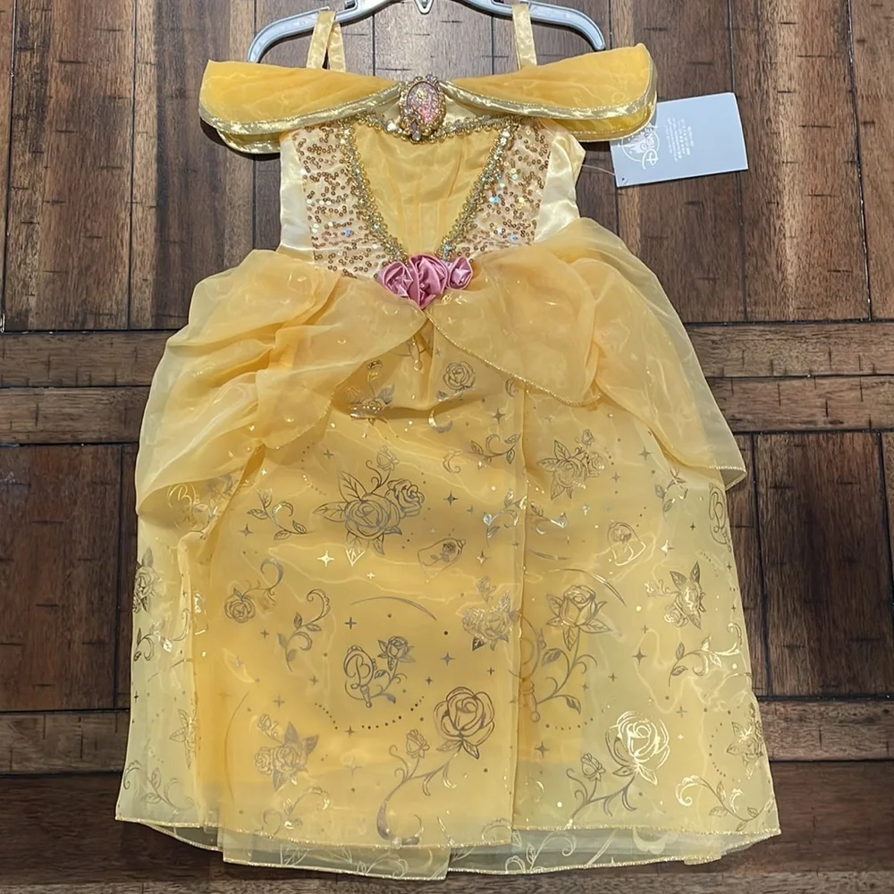 Disney Yellow Princess Belle Dress Costume with Pink Accents